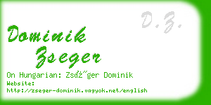 dominik zseger business card